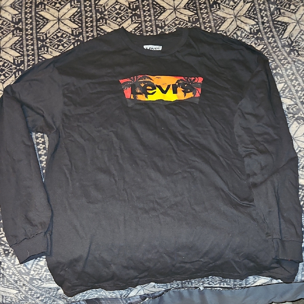 Levi's Black Long Sleeve Shirt with Vibrant Logo